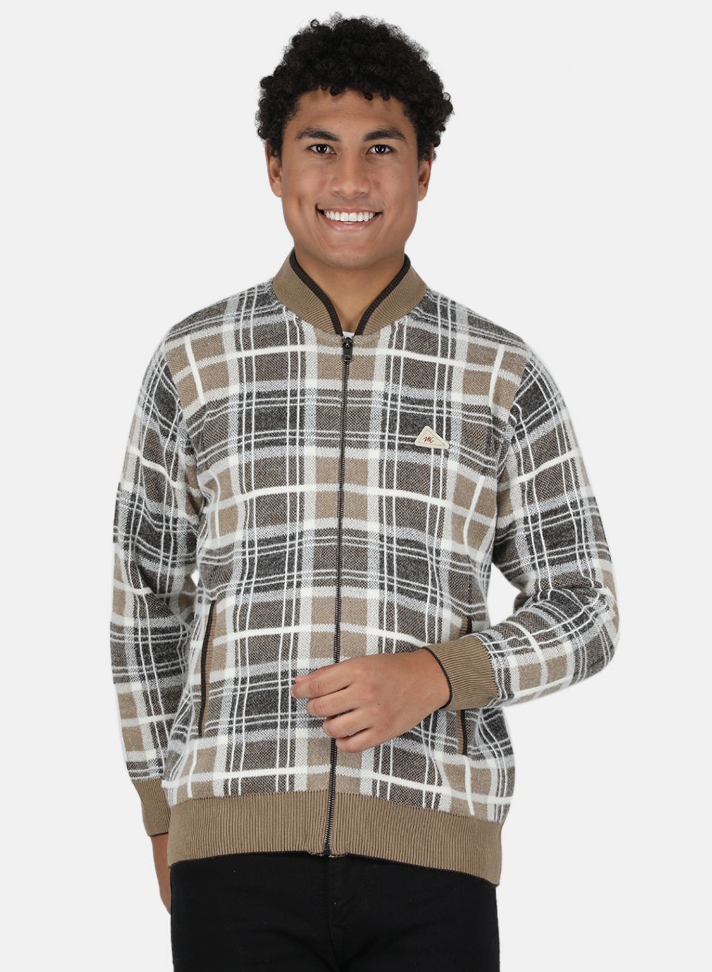 Men Light Brown Printed Pullover