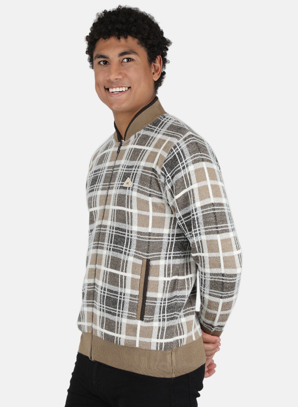 Men Light Brown Printed Pullover