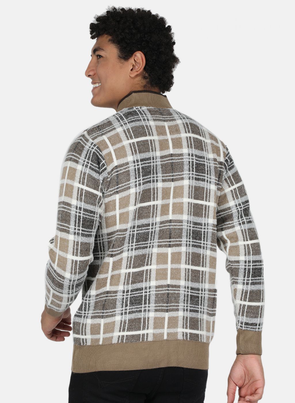 Men Light Brown Printed Pullover