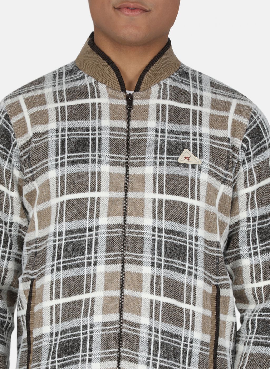 Men Light Brown Printed Pullover