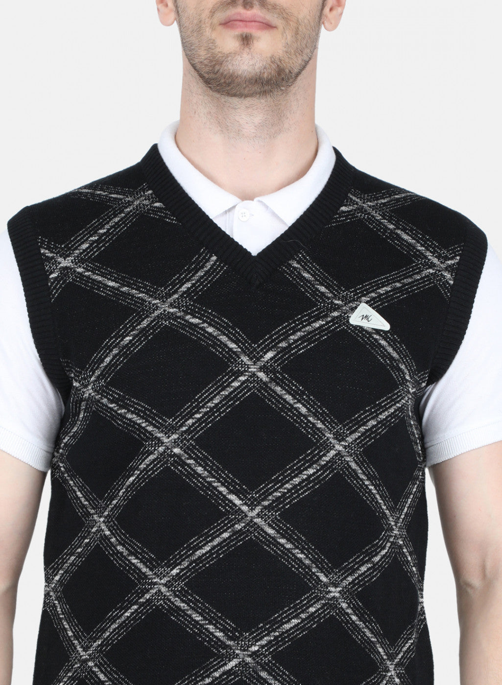 Men Black Printed Sweater