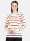 Women White Stripe Top