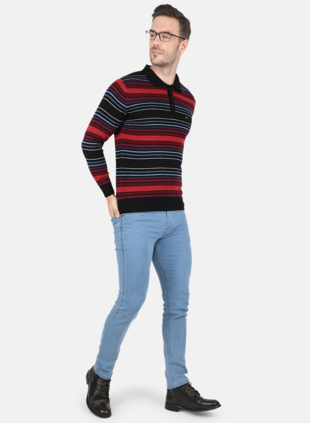 Men Black Stripe T-Shirt