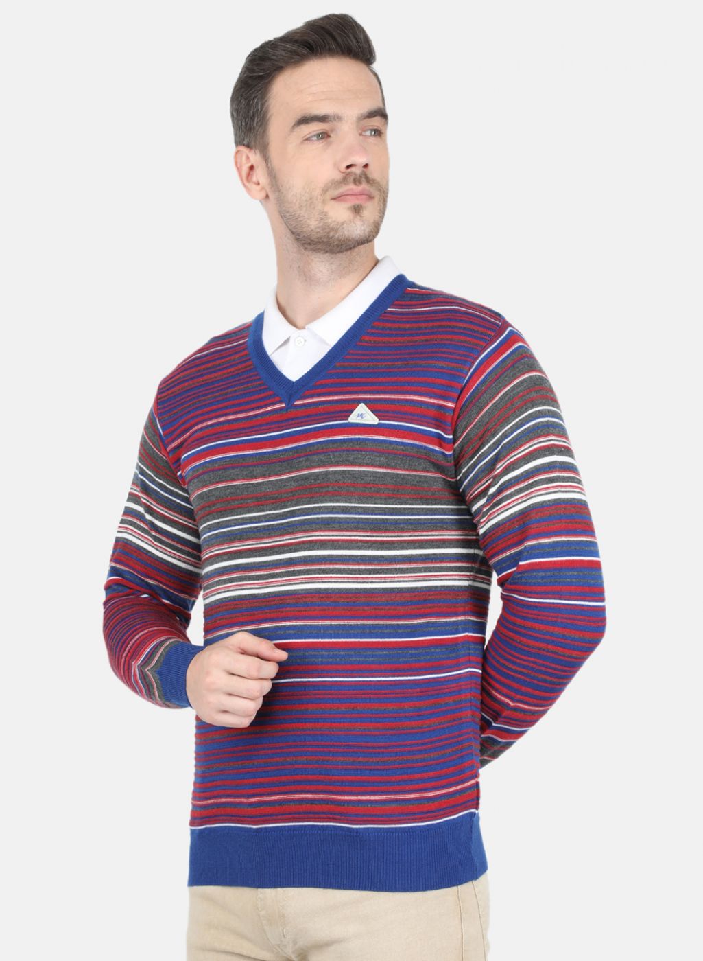 Men Multi Color Self Design Pullover