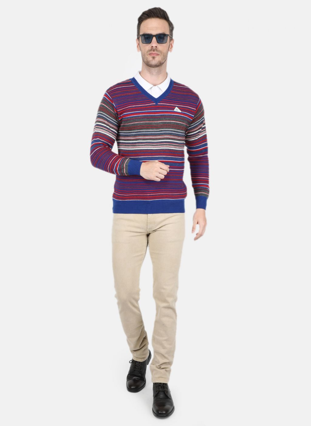 Men Multi Color Self Design Pullover