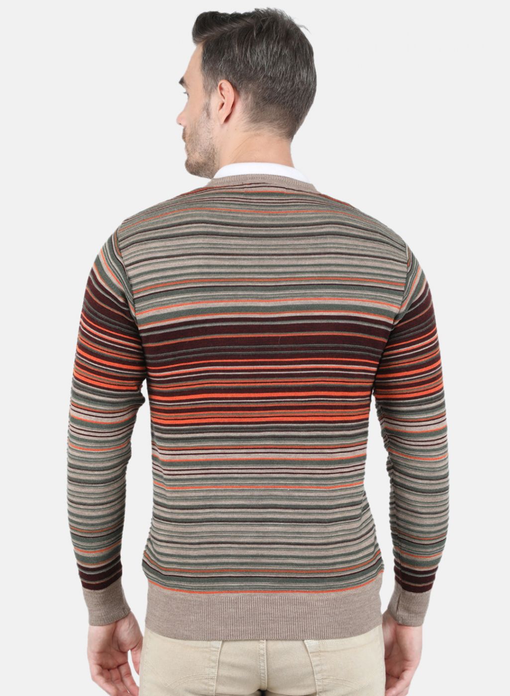 Men Multi Color Self Design Pullover