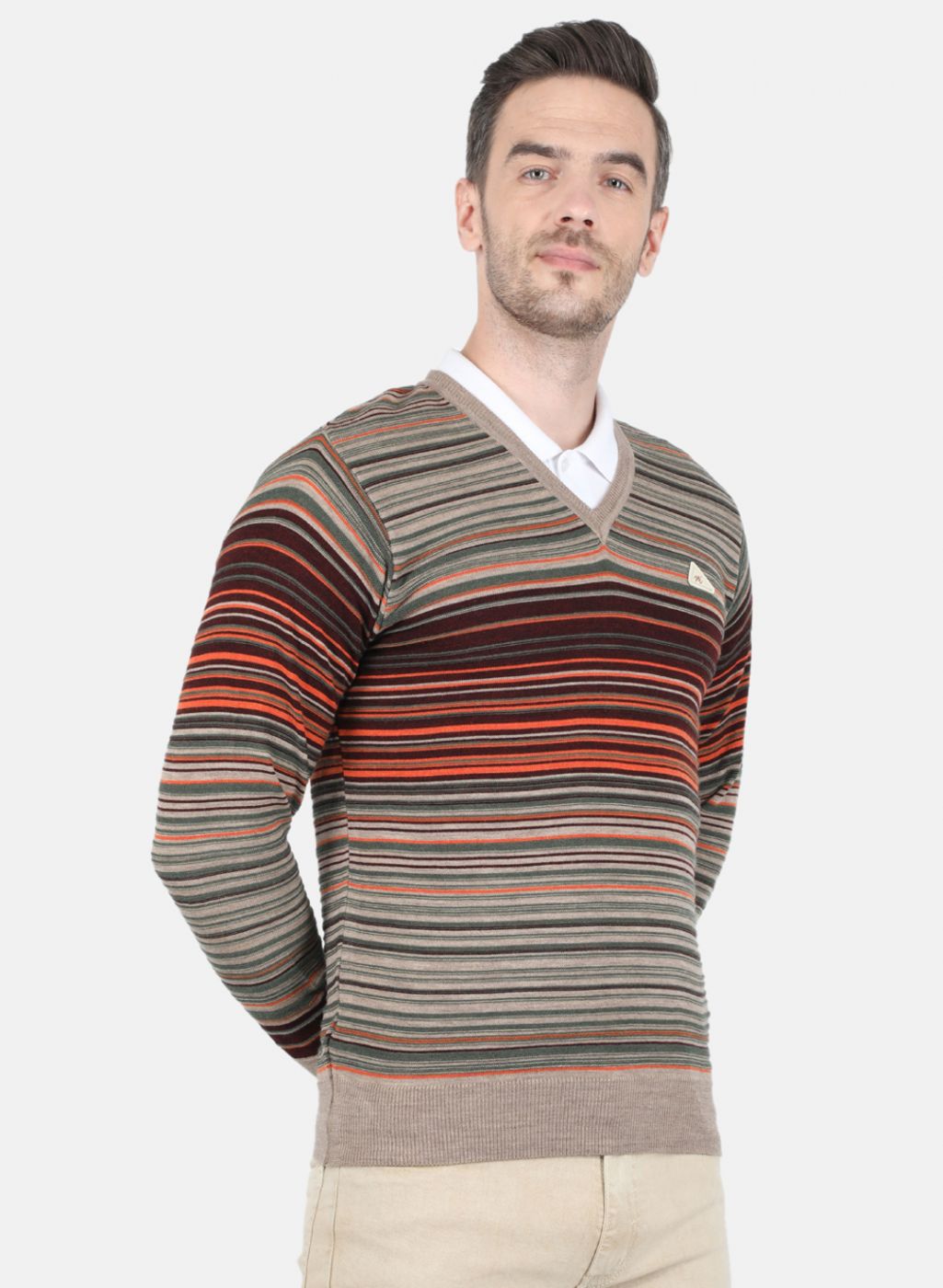 Men Multi Color Self Design Pullover