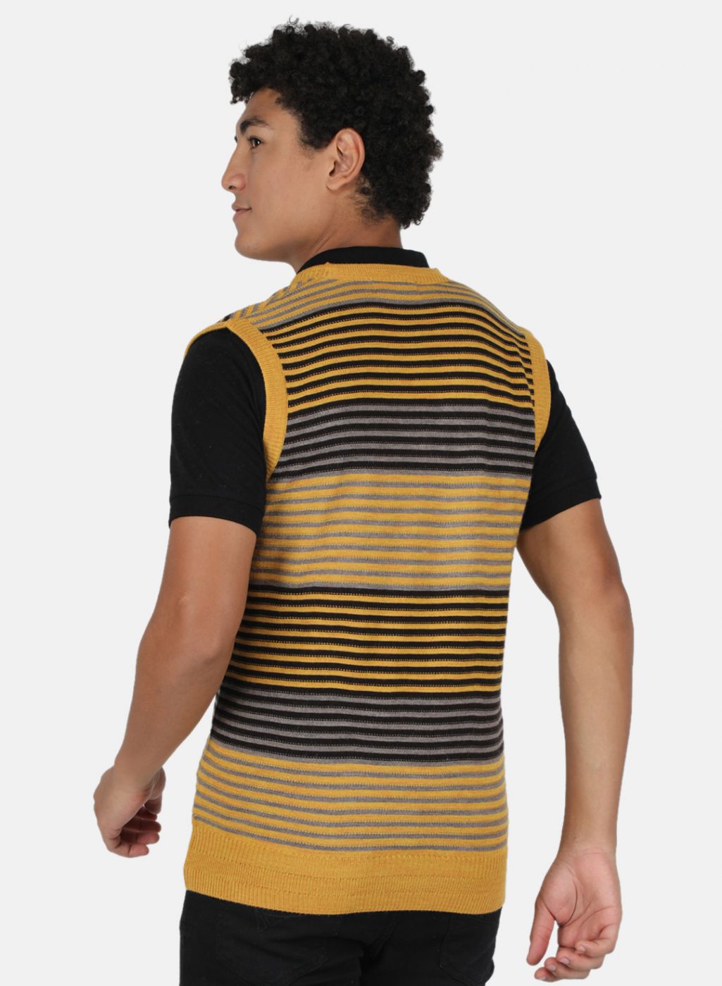 Men Gold Stripe Sweater