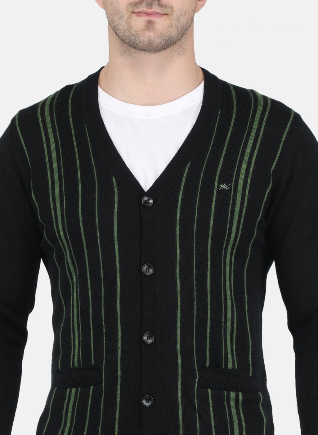 Men Black Printed Cardigan