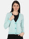 Women Blue Self Design Cardigan