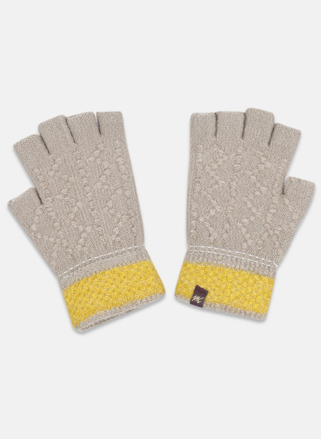 Women Beige Self Design Gloves