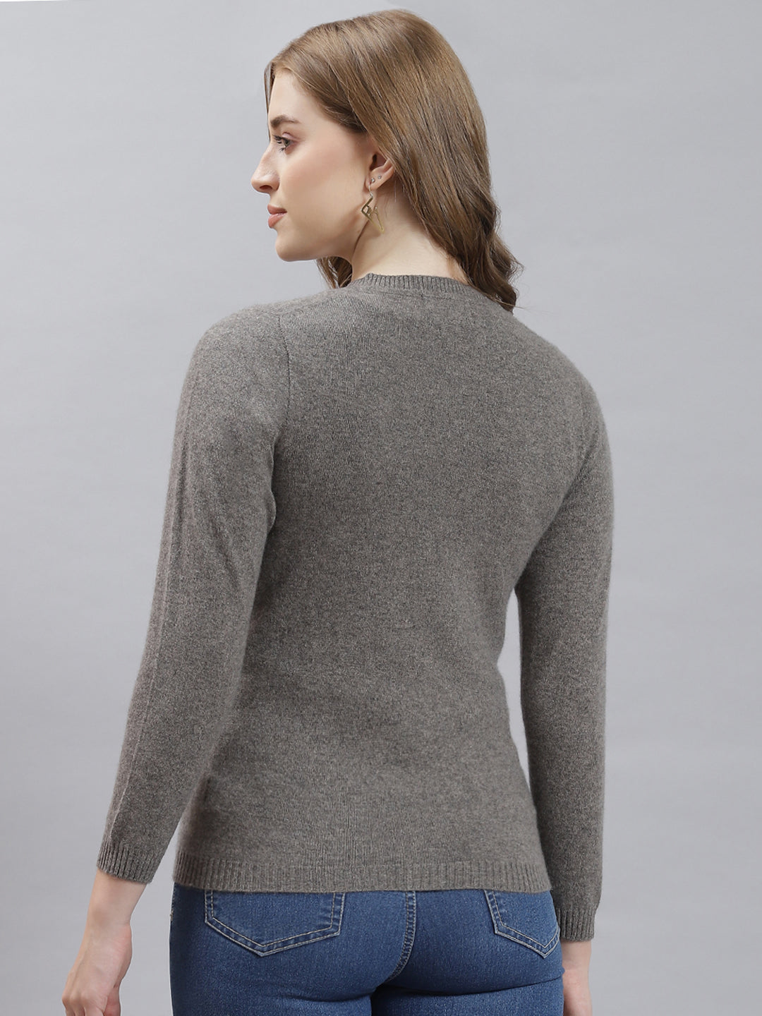 Women Grey Solid Cardigan