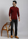 Men Maroon Solid Pure wool Pullover