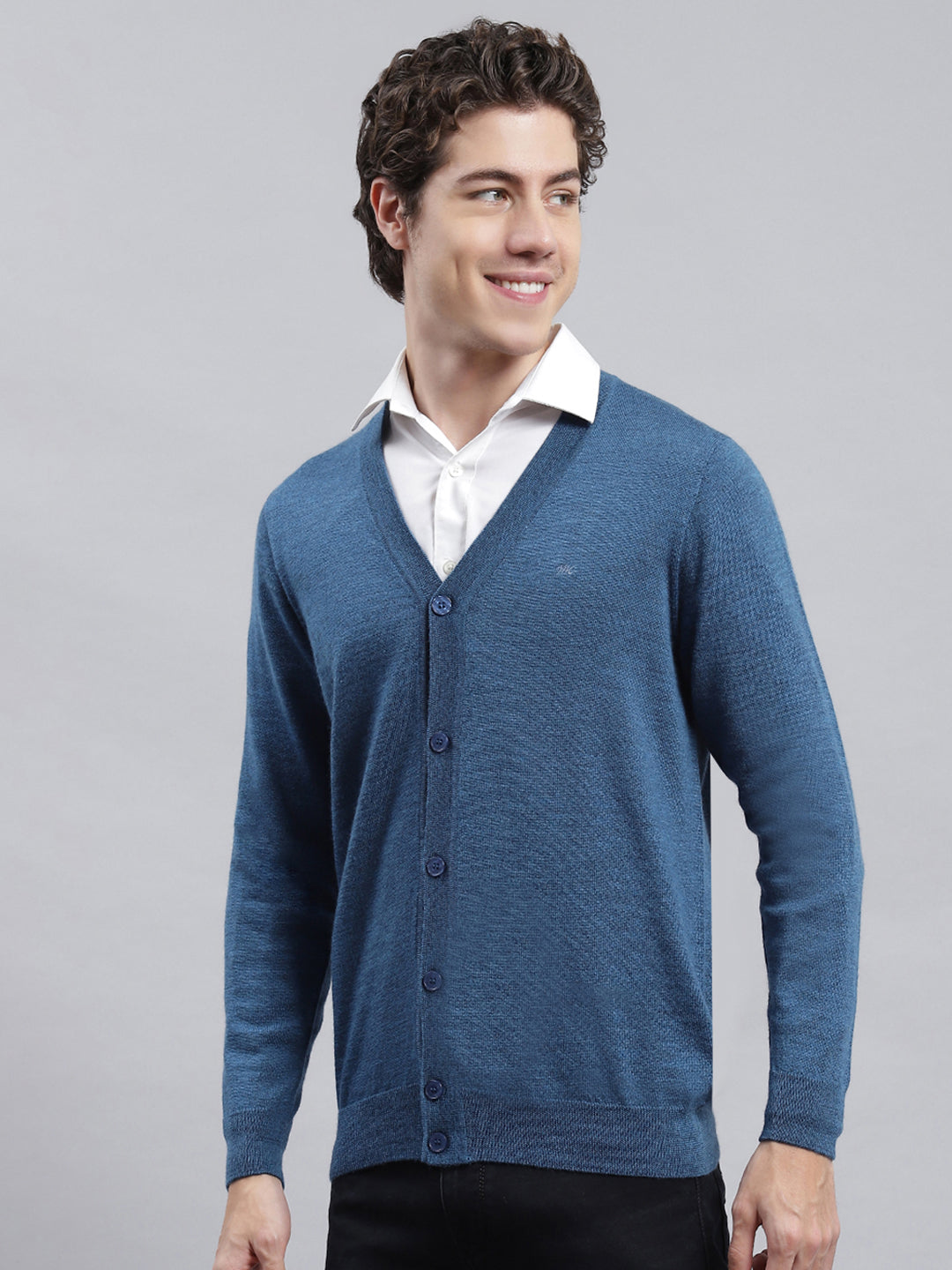 Buy Men Blue Solid Cardigan Online in India Monte Carlo