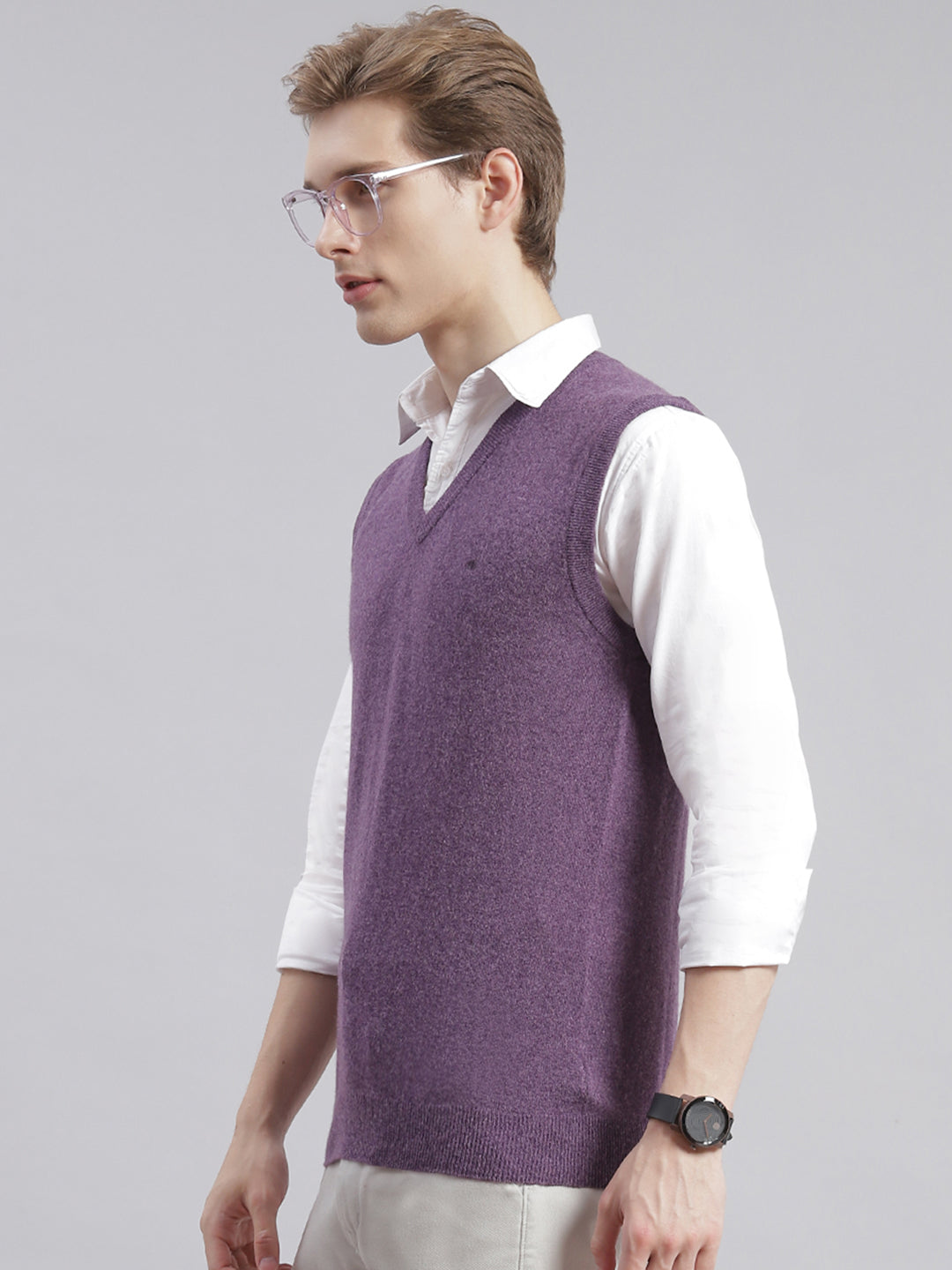 Purple deals sleeveless sweater