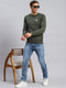 Men Green Solid Wool blend Pullover