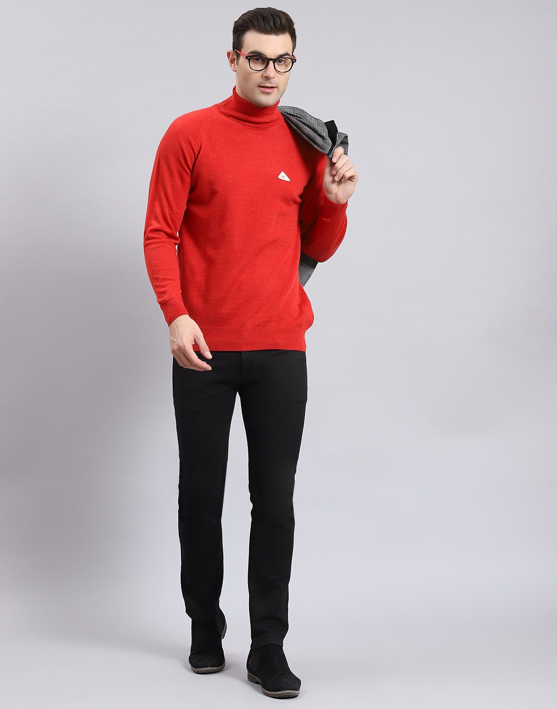 Buy Men's Solid Turtle Neck T-shirt with Long Sleeves Online