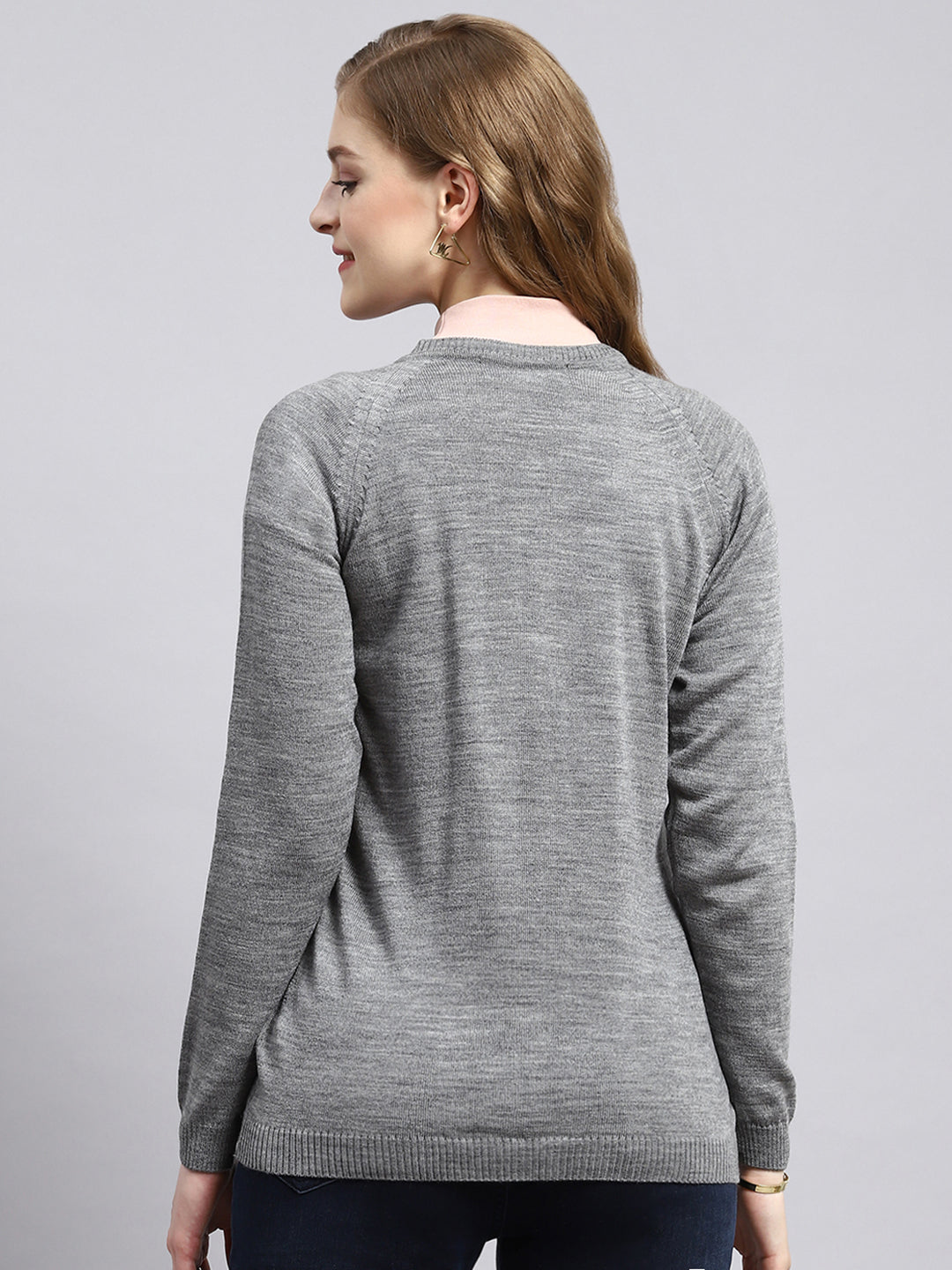 Women Grey Solid Cardigan