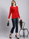 Women Red Solid Cardigan