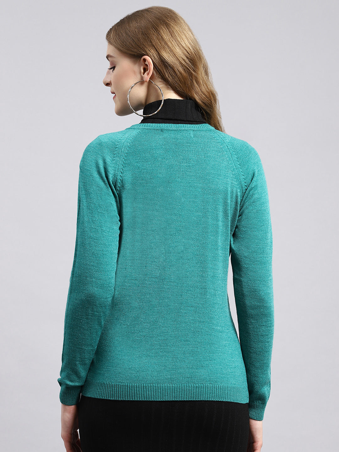 Women Green Solid Cardigan