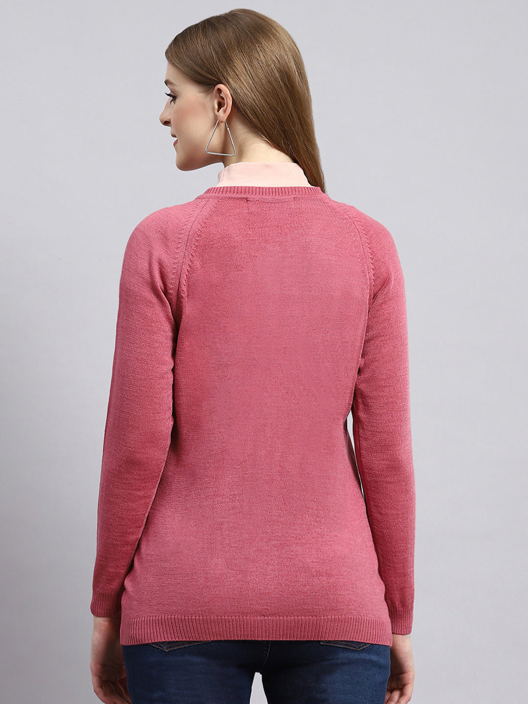 Women Pink Solid Cardigan