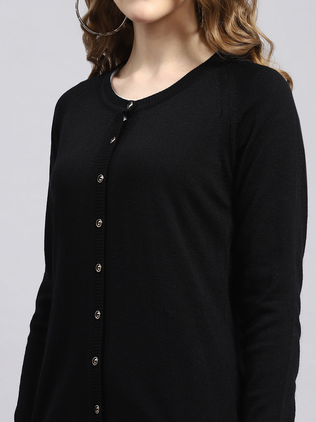 Women Black Solid Cardigan