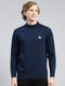 Men Navy Blue Solid Pullover