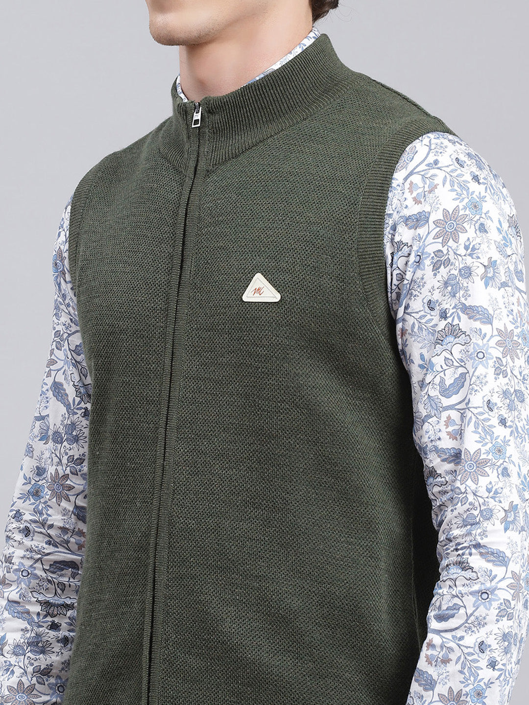 Men Green Solid Wool blend Sweater