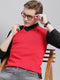 Men Red Solid V Neck Sleeveless Sweaters/Pullovers