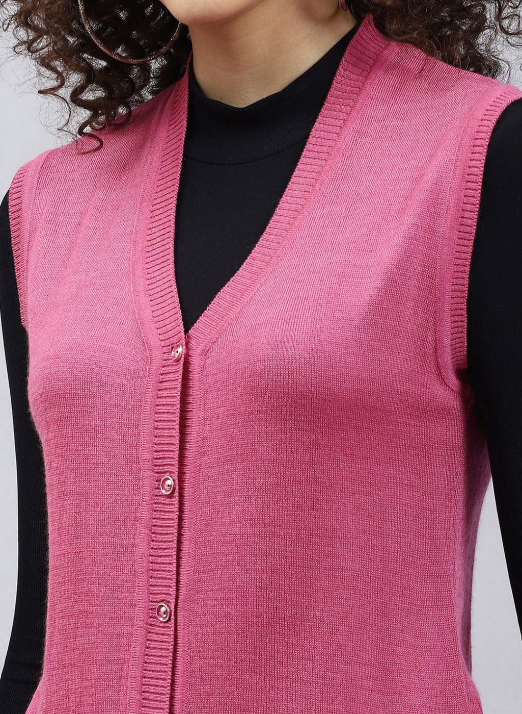 Women Red Solid Wool blend Cardigan