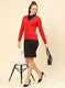 Women Red Solid Modal Nylone Cardigan