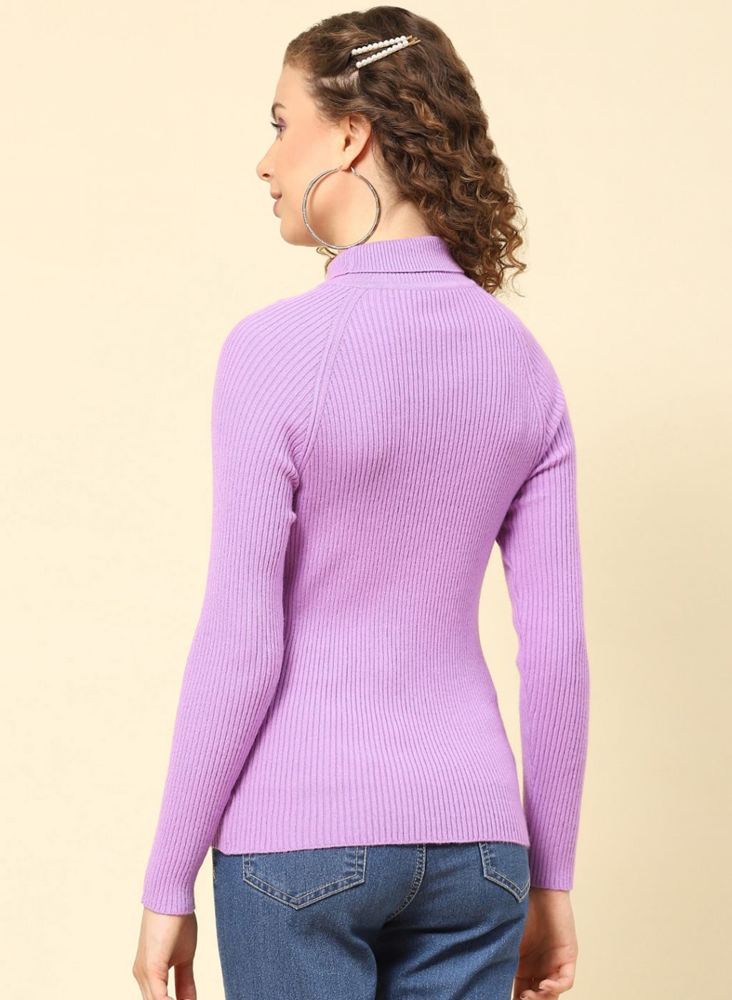 Women Purple Solid Blend wool Sceavy