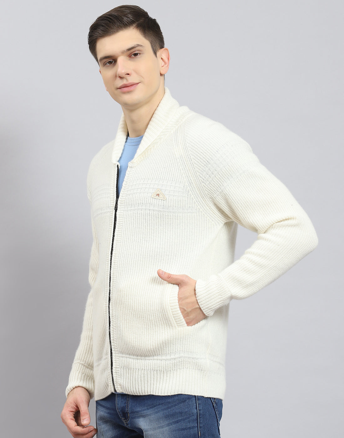 White on sale woolen sweater