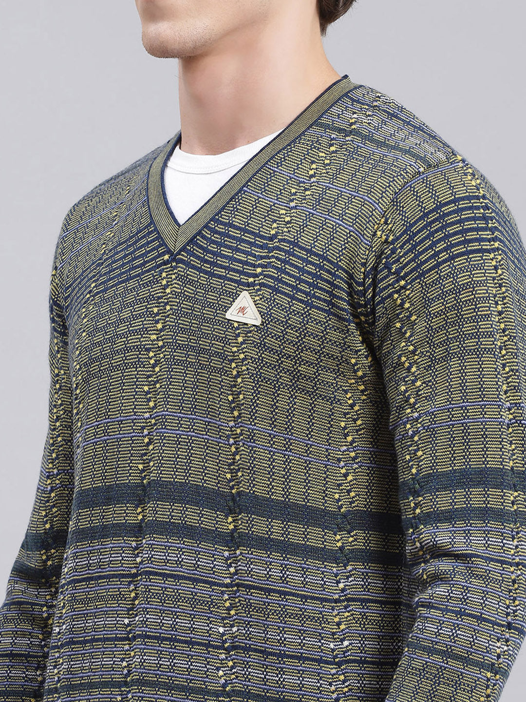 Men Multicolor Jaquard Wool blend Pullover