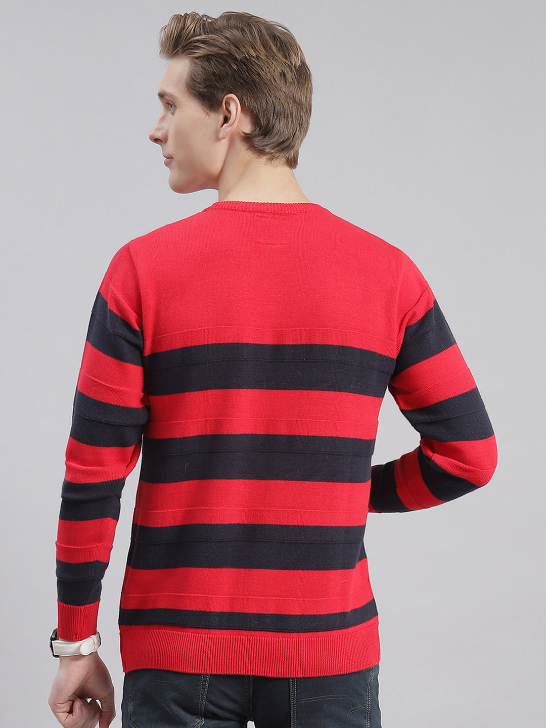 Bugatchi Striped Red Striped Long Sleeve hotsell Men Zip Up Men Sweater Size Medium