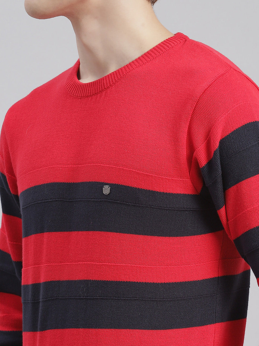 Bugatchi Striped Red Striped Long Sleeve Men Zip popular Up Men Sweater Size Medium