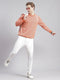 Men Rust Solid Round Neck Full Sleeve Sweaters/Pullovers