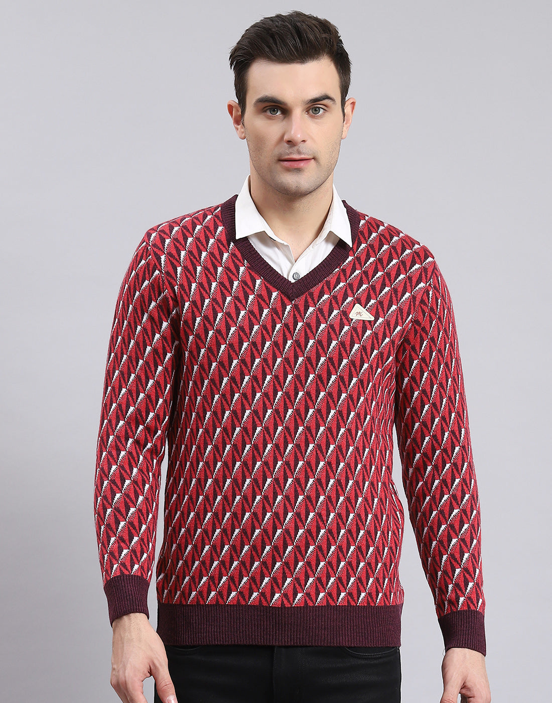 Two colour sweater outlet design for man