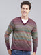 Men Multicolor Stripe Wool blend Pullover