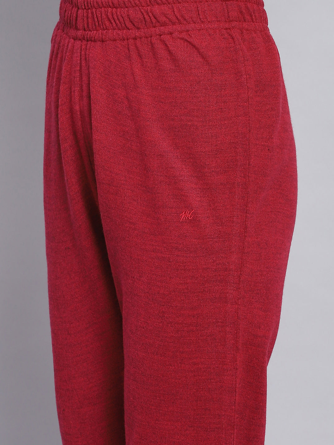 Women Red Solid Regular Fit Winter Lowers