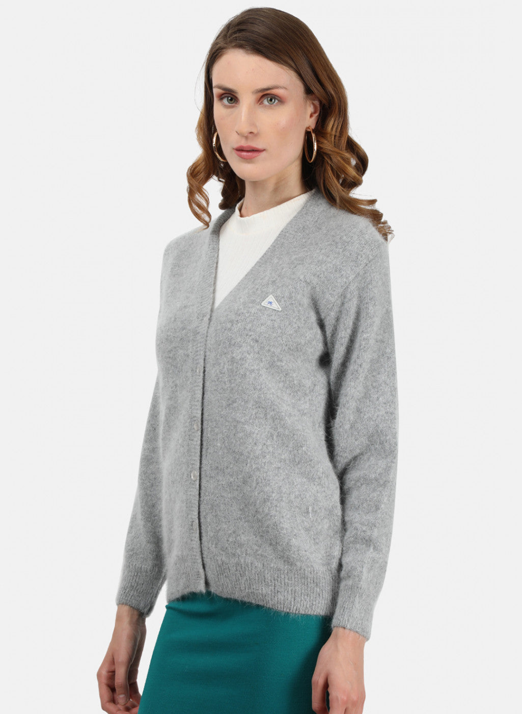 Women Grey Solid Cardigan