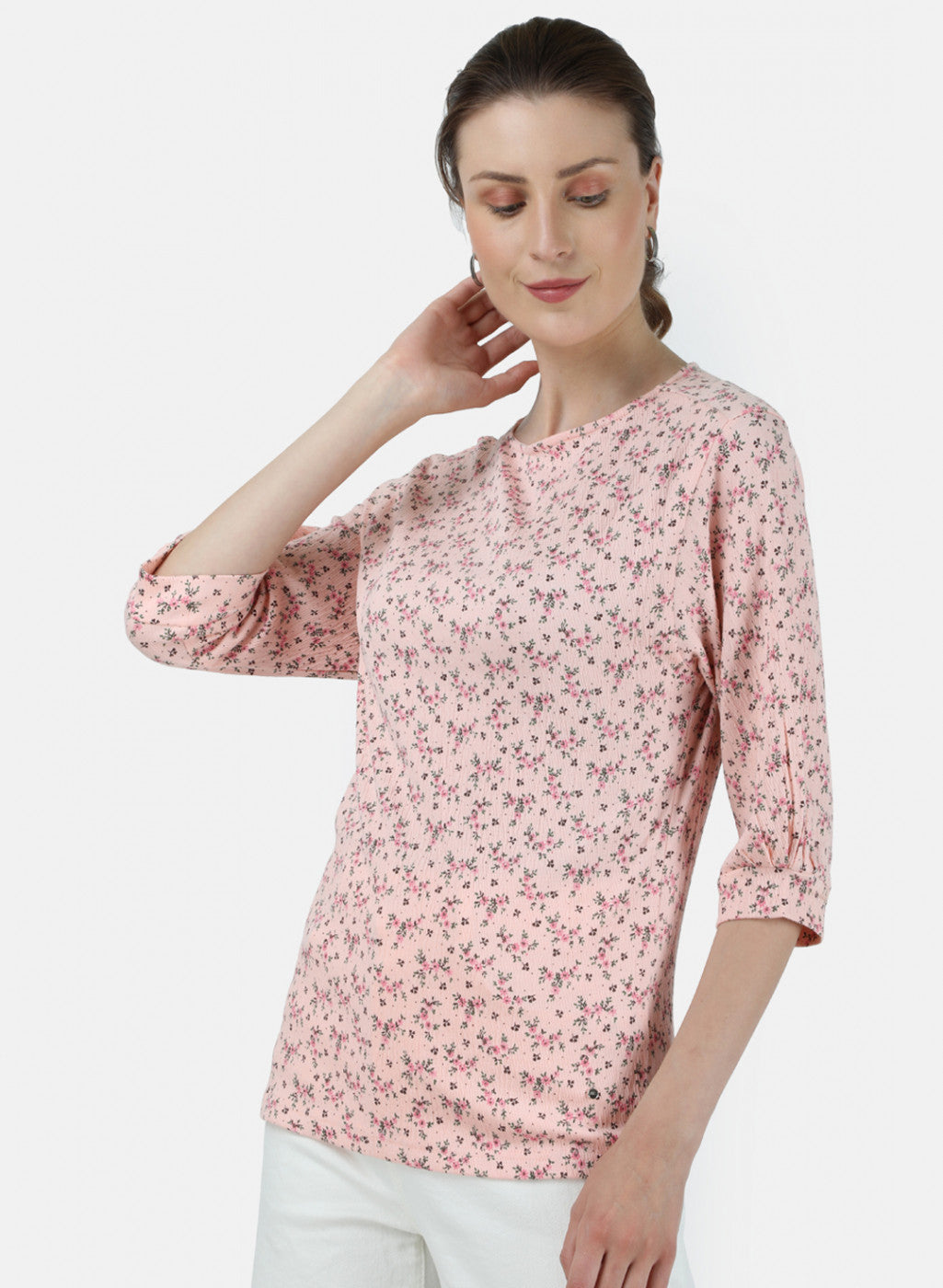 Womens Pink Printed Top