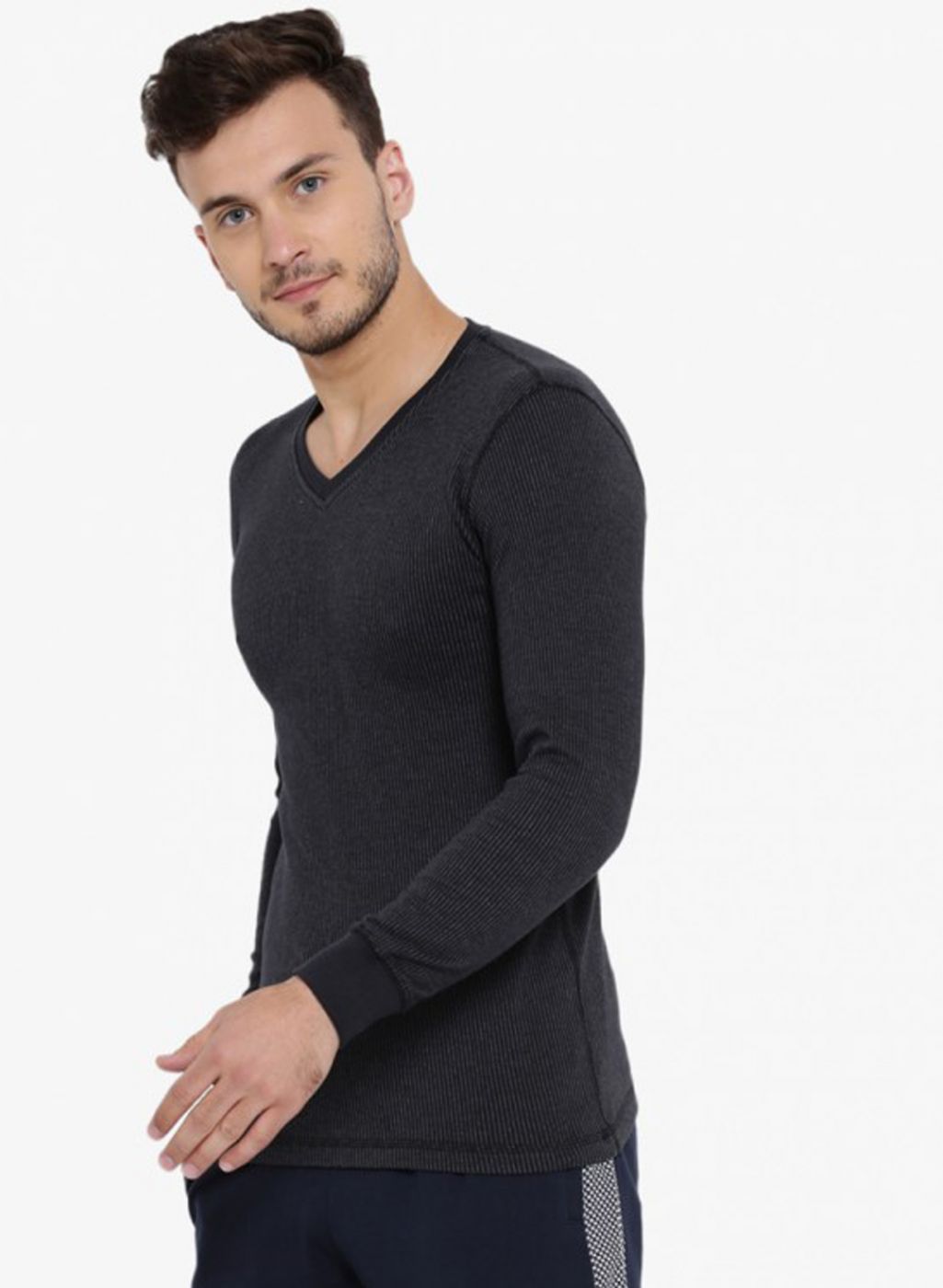 Men Black Solid Thermal Vest