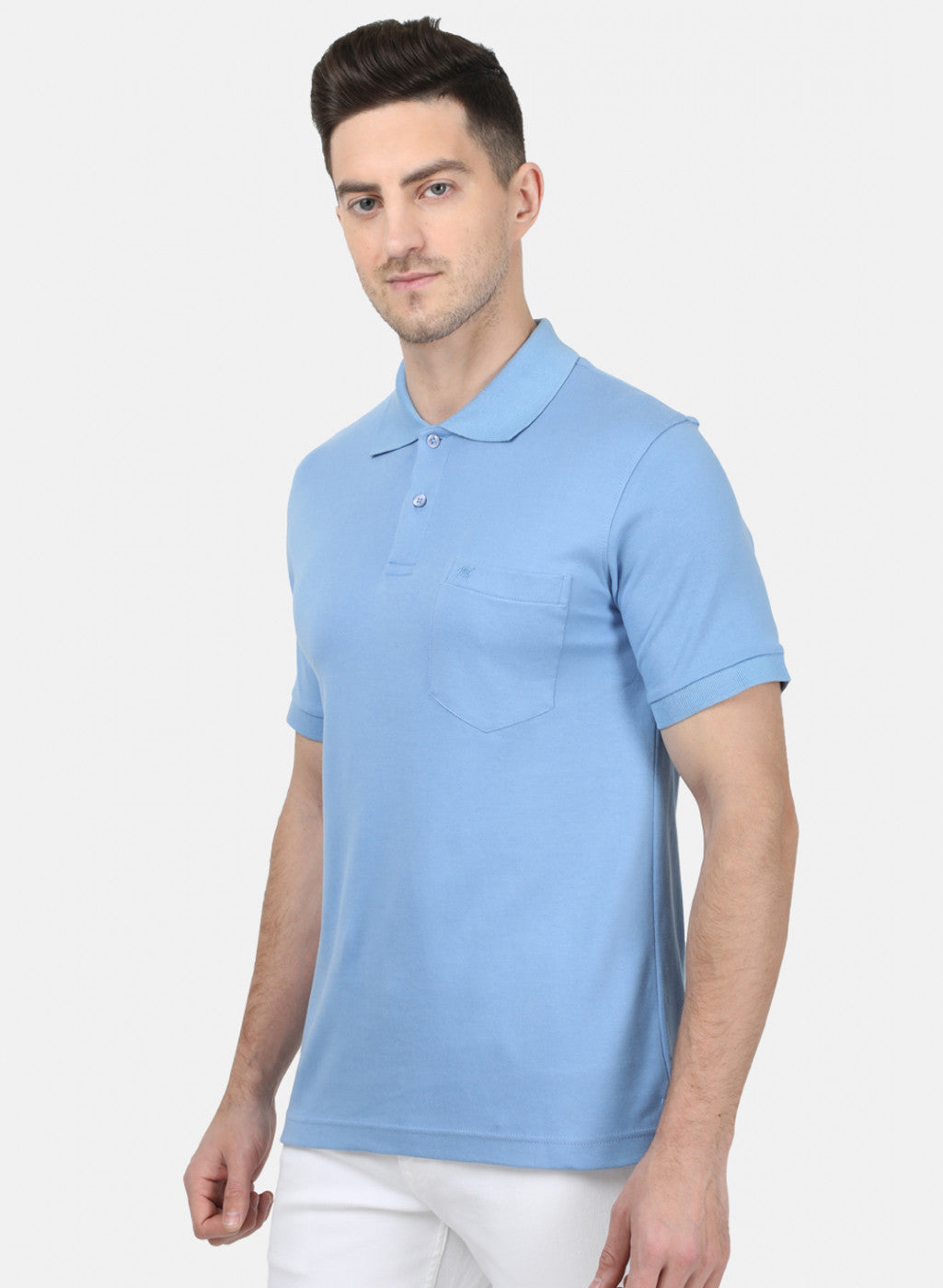 Mens Blue Plain T-Shirt