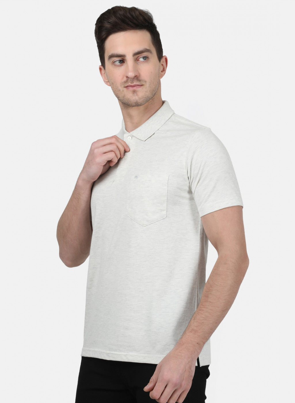 Mens Cream Plain T-Shirt