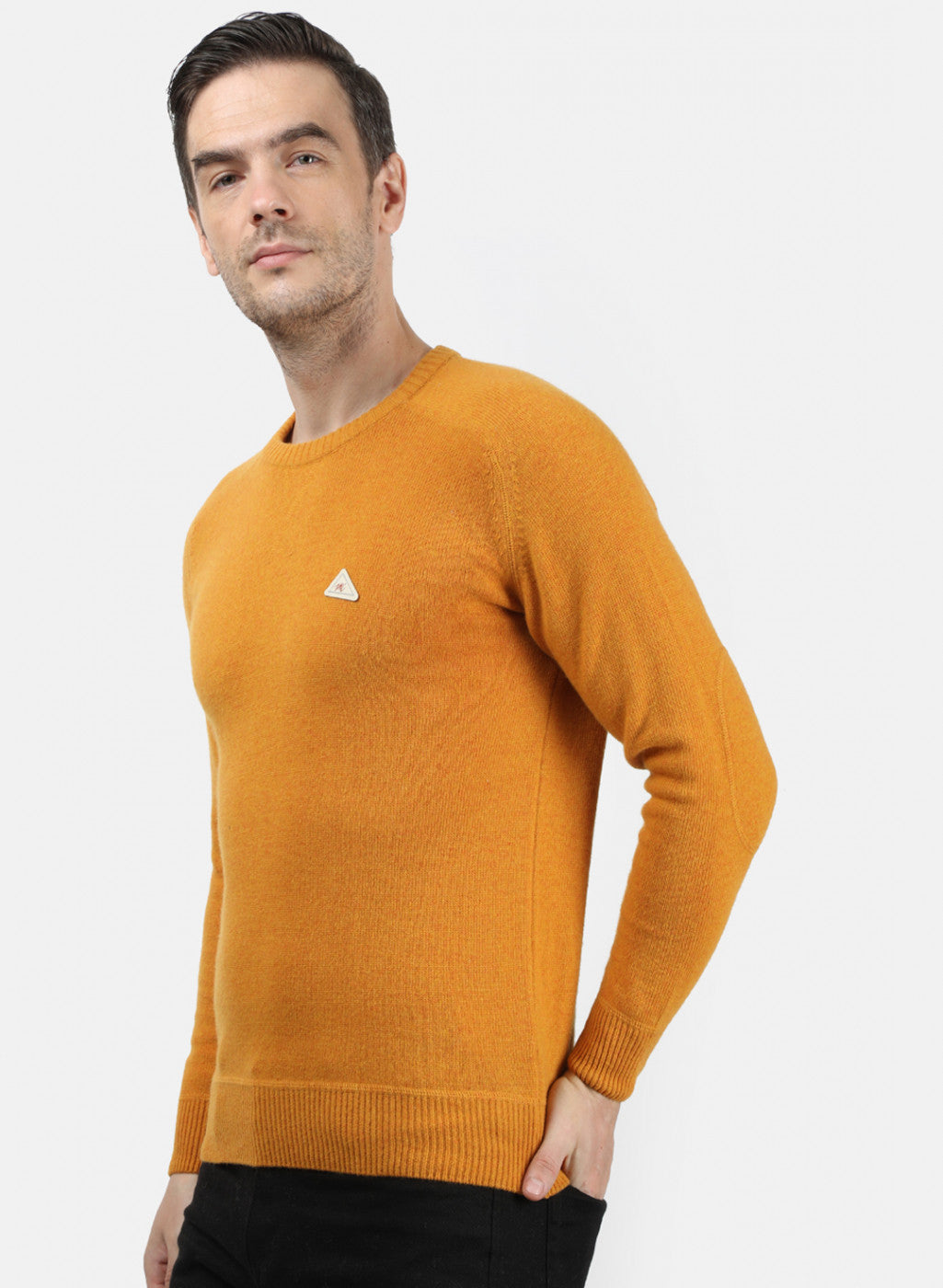 Men Yellow Solid Pullover