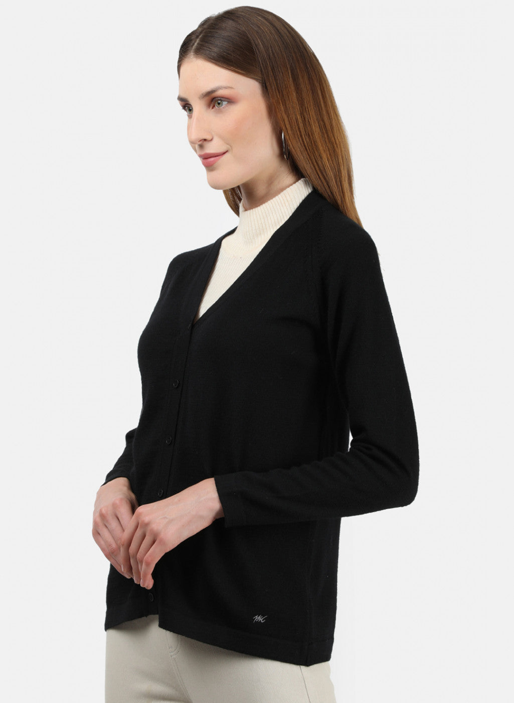 Women Black Solid Cardigan