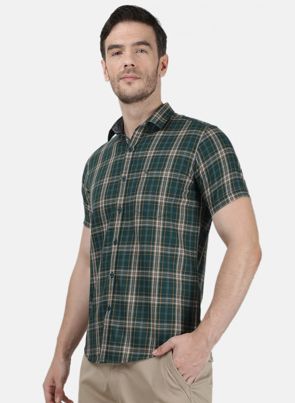 Mens Green Check Shirt