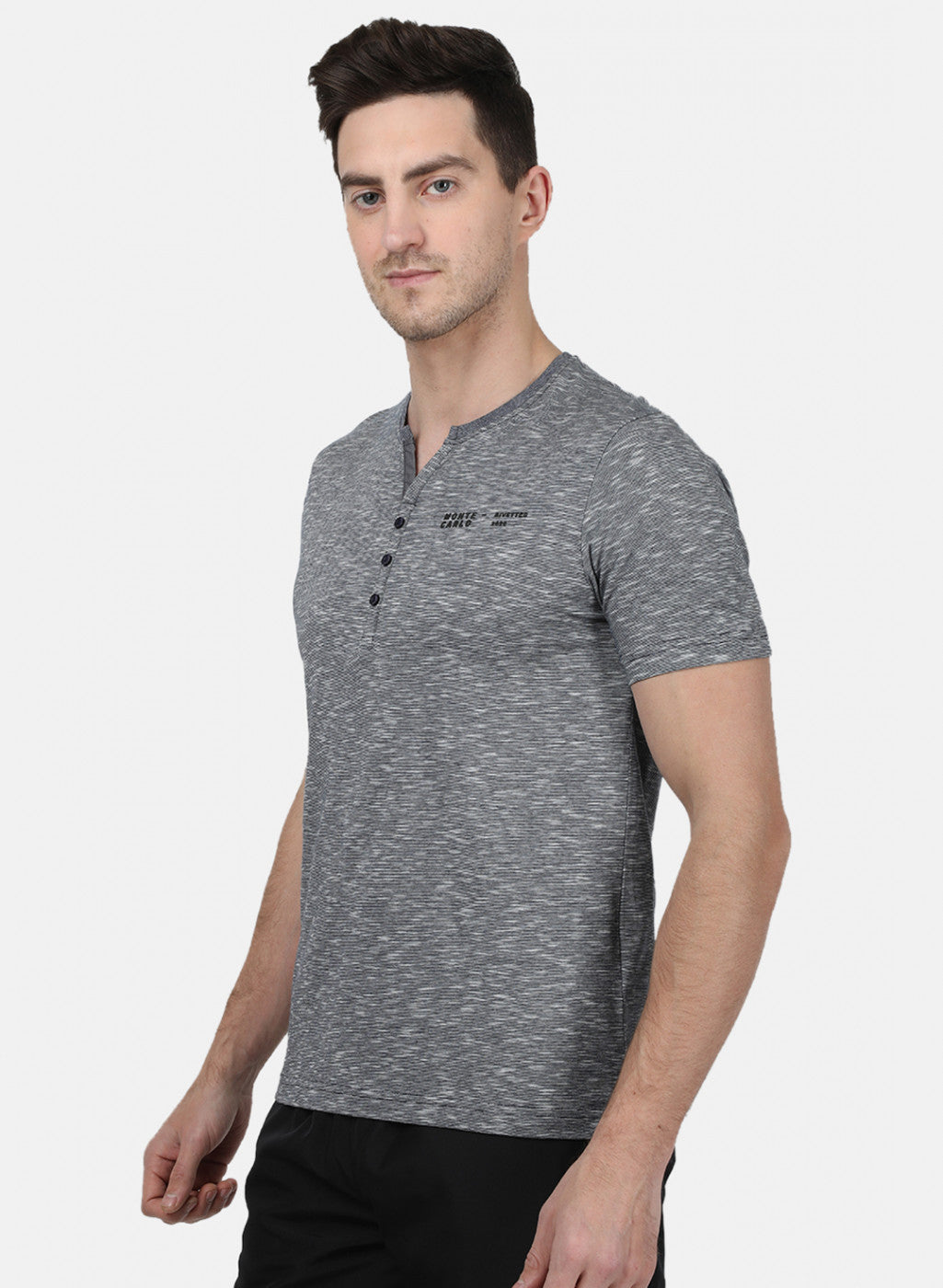 Mens Grey Stripe T-Shirt