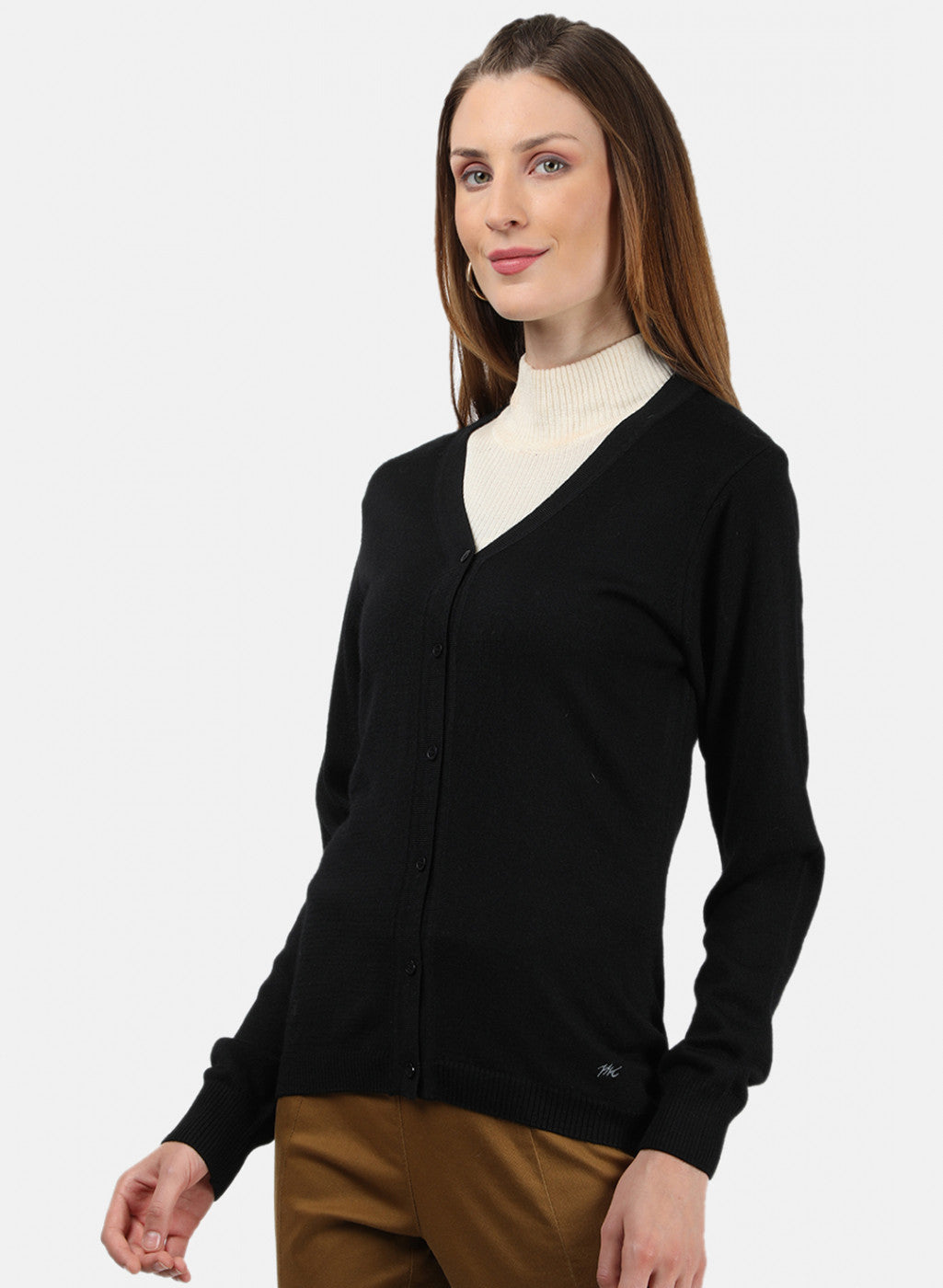 Women Black Solid Cardigan